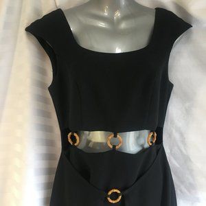 Joseph Ribkoff Women's Black Designer Dress High Low Size 6 Formal Vintage Grad